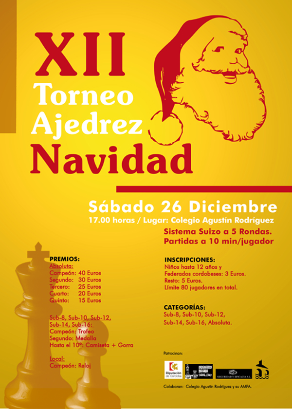 Cartel del Torneo de Ajedrez Navidad 2009 Puente Genil