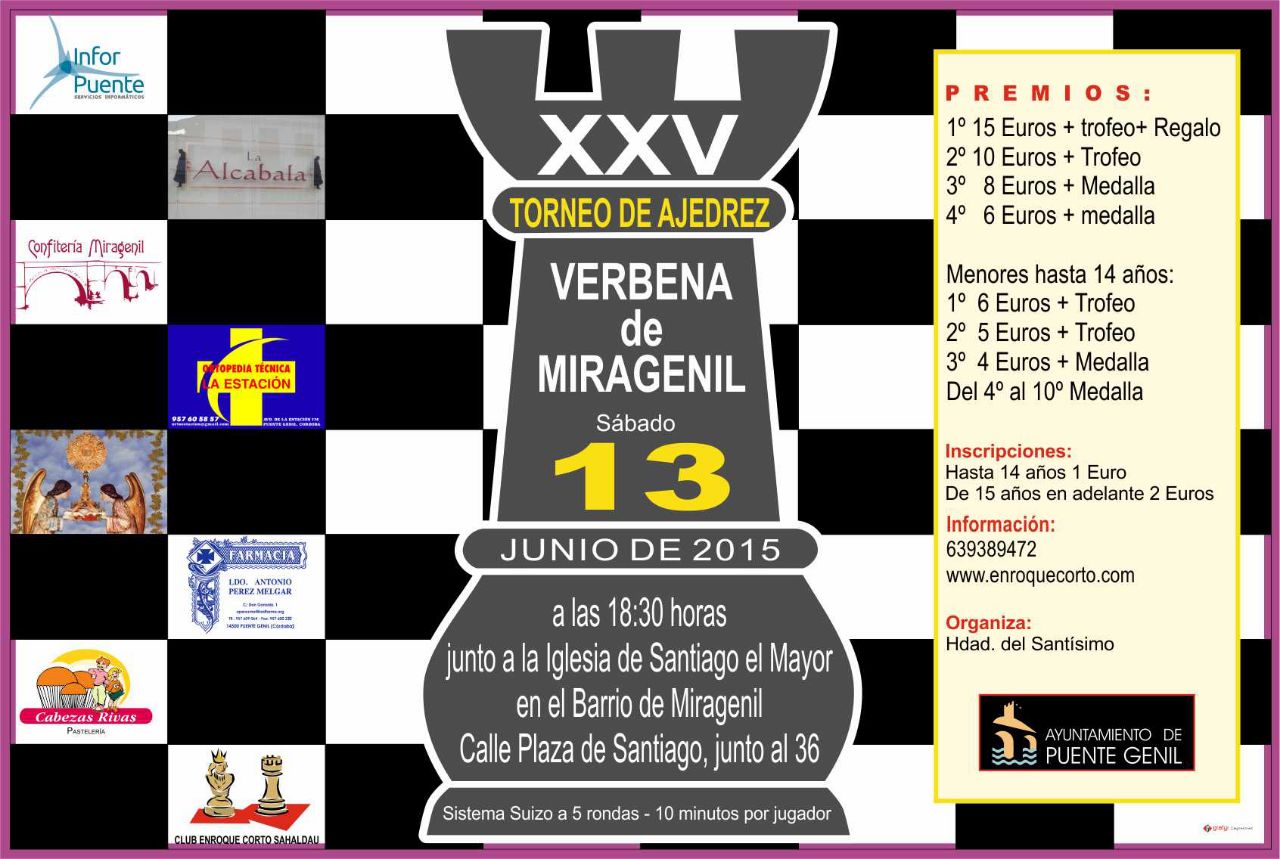 Torneo Ajedrez Verbena Miragenil Puente Genil 2015