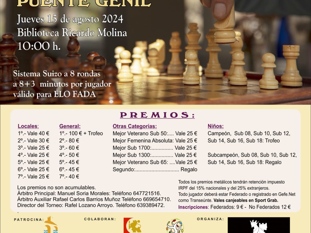 Torneo de Ajedrez Feria Real de Puente Genil 2024 (cartel)