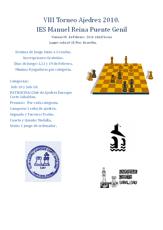 Cartel del VIII Torneo de ajedrez IES Manuel Reina
