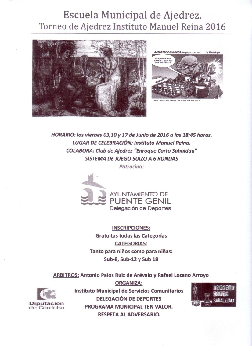 Torneo Ajedrez IES Manuel Reina de Puente Genil 2016