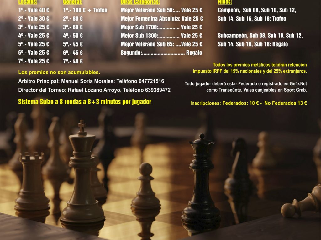 Torneo de Ajedrez Feria Real de Puente Genil 2025 (cartel)